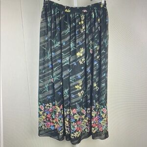 Floral Black Skirt